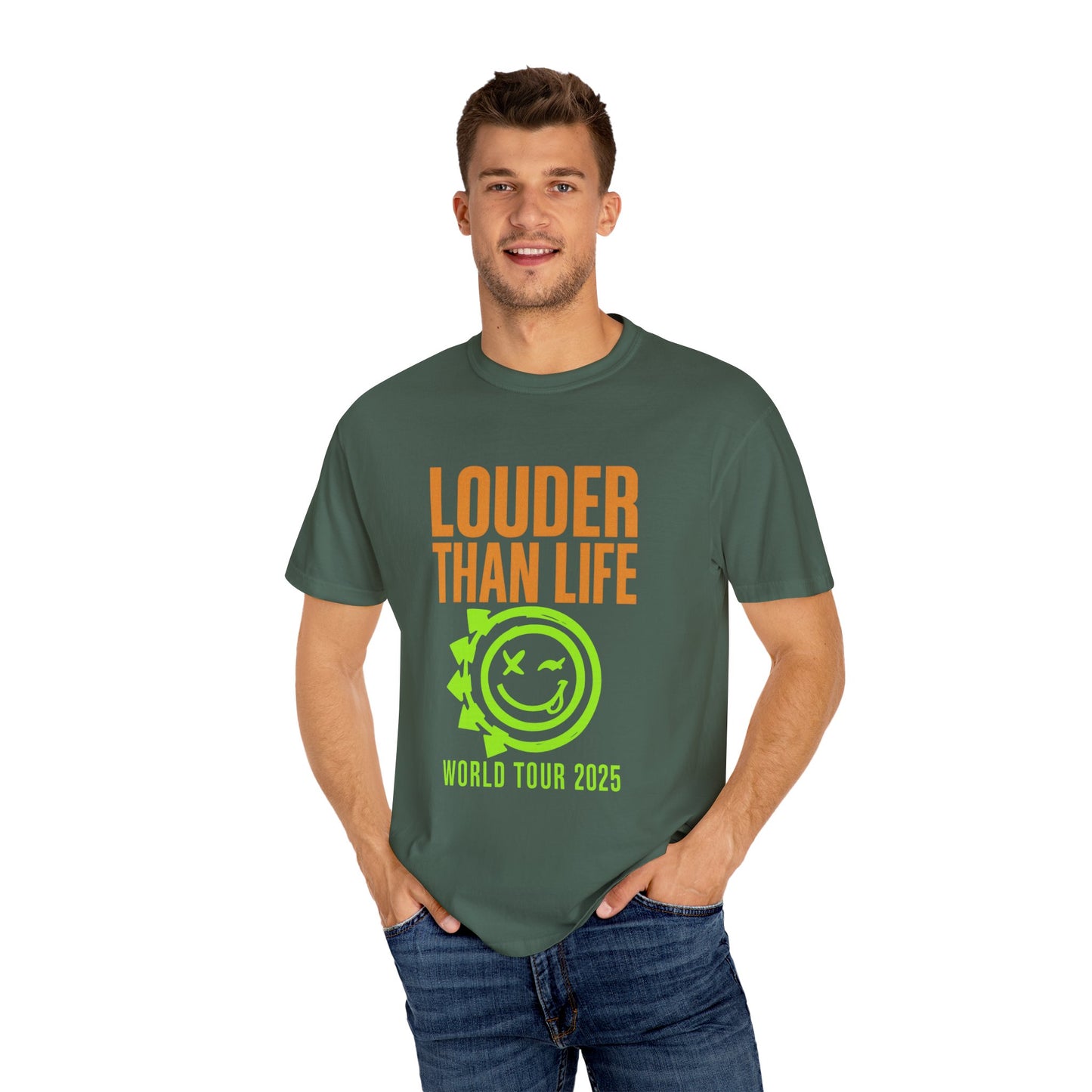 Louder Than Life Tour T-Shirt, Unisex Garment-Dyed Tee for Concerts, Music Festivals, Casual Wear, Gifts for Music Lovers, Summer Fashion