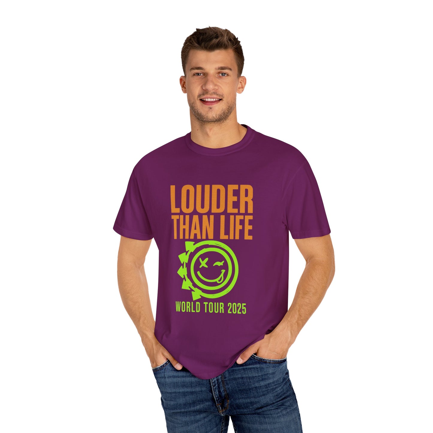 Louder Than Life Tour T-Shirt, Unisex Garment-Dyed Tee for Concerts, Music Festivals, Casual Wear, Gifts for Music Lovers, Summer Fashion