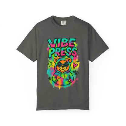 Colorful Bear Vibe T-Shirt | Unisex Garment-Dyed Tee for Chill Days, Cute Gift for Friends, Colorful Graphic Shirt, Trendy Casual Wear