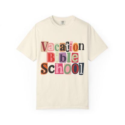 Vacation Bible School T-Shirt, Fun Summer Tee, Church Camp Apparel, Faith-based Shirt, Unisex Garment-Dyed Tee