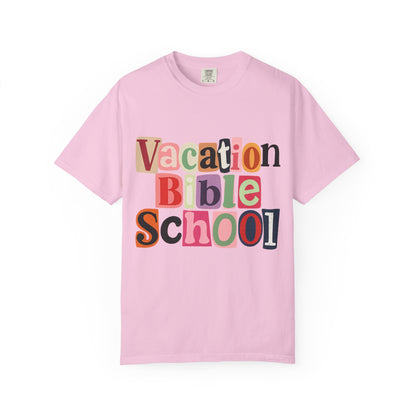 Vacation Bible School T-Shirt, Fun Summer Tee, Church Camp Apparel, Faith-based Shirt, Unisex Garment-Dyed Tee