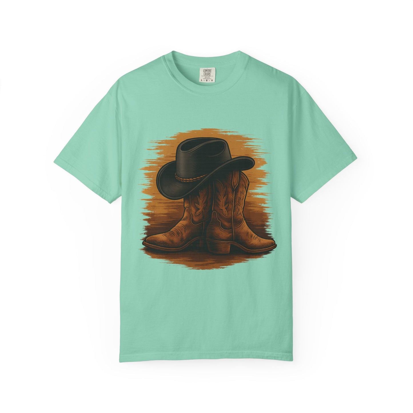 Cowboy Boots & Hat T-Shirt, Vintage Western Style Tee, Unisex Cowboy Apparel, Country Music Festival Shirt, Western Theme Gift