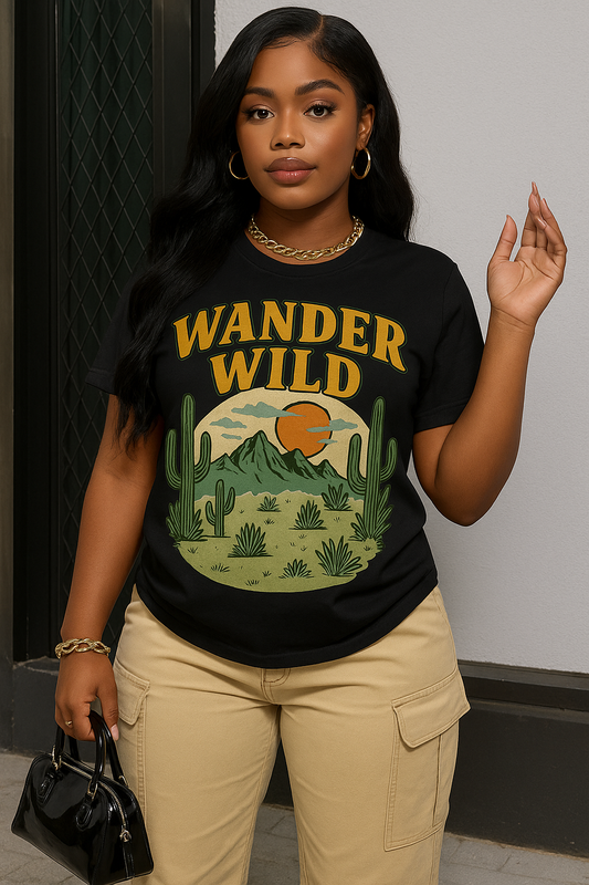 Wander Wild T-Shirt, Unisex Adventure Tee, Camping Shirt, Outdoor Explorer Gift, Travel Enthusiast Apparel, Retro Graphic Tee