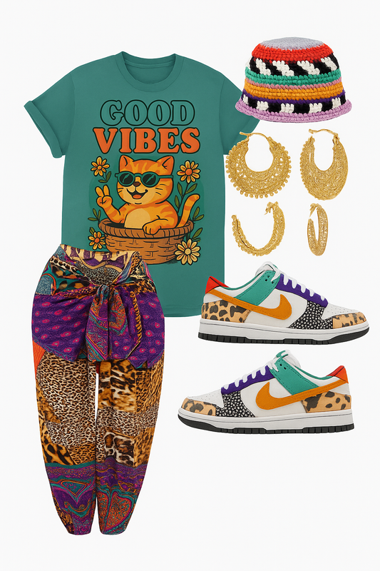 Good Vibes Cat T-Shirt, Unisex Tee with Cute Cat Design, Perfect for Cat Lovers, Summer Wear, Gift for Friends, Fun Casual Style