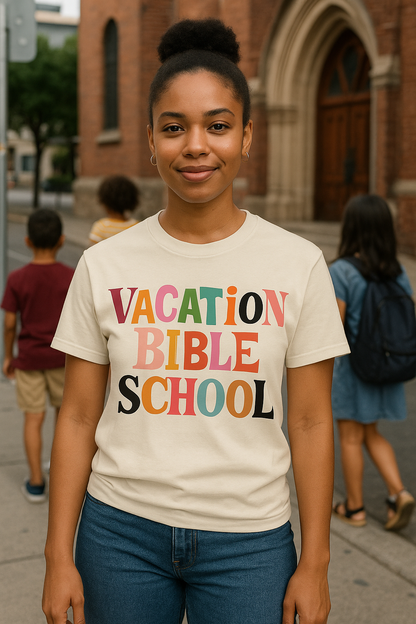 Vacation Bible School T-Shirt, Fun Summer Tee, Church Camp Apparel, Faith-based Shirt, Unisex Garment-Dyed Tee