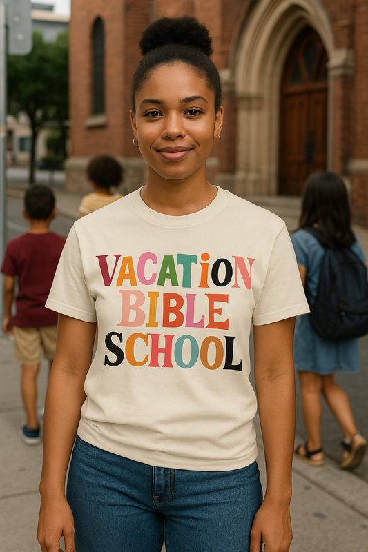 Vacation Bible School T-Shirt, Fun Summer Tee, Church Camp Apparel, Faith-based Shirt, Unisex Garment-Dyed Tee