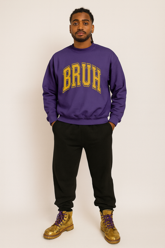 Crewneck Sweatshirt, Omega Fraternity Purple and Gold 1911 Frat Bruh, Fraternity Apparel, Greek Life Sweatshirt, College Clothing, Frat