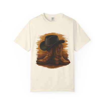 Cowboy Boots & Hat T-Shirt, Vintage Western Style Tee, Unisex Cowboy Apparel, Country Music Festival Shirt, Western Theme Gift